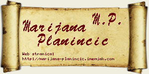 Marijana Planinčić vizit kartica